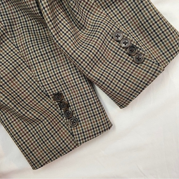 Burberry Men's Plaid 10% Wool Brown Suit Blazer Classic Old money Academia 42 SH - Picture 13 of 15